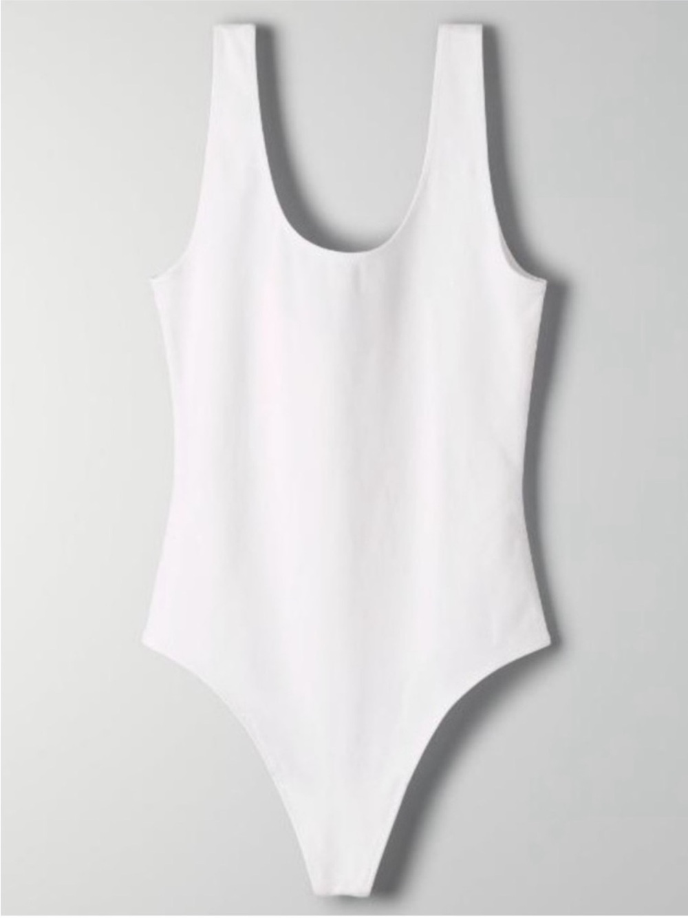 Aritzia Wilfred Free Leila Bodysuit - White Scoopneck Tank Top